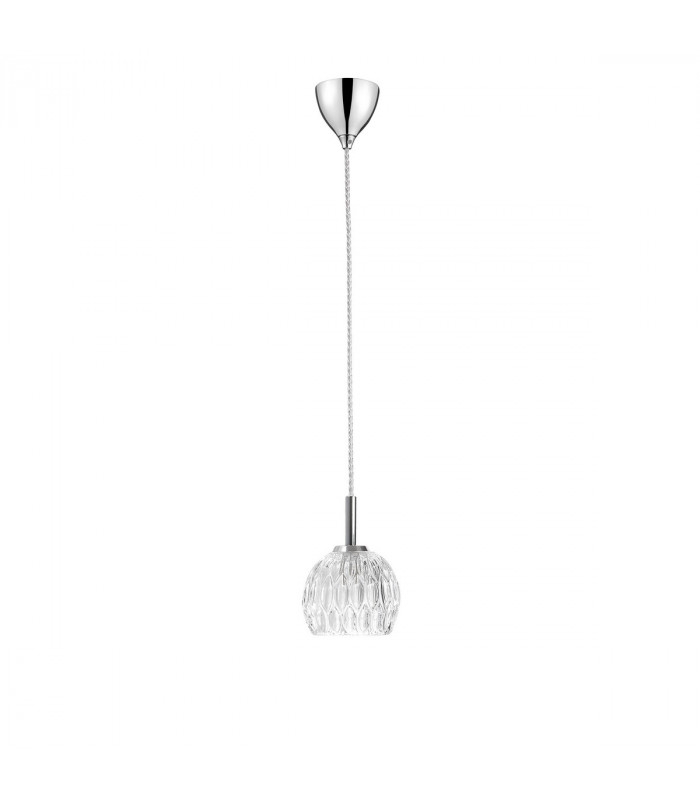 Lara Pendant Ceiling Light Clear Glass Chrome Base LED COB 5W 480Lm 3000K-1