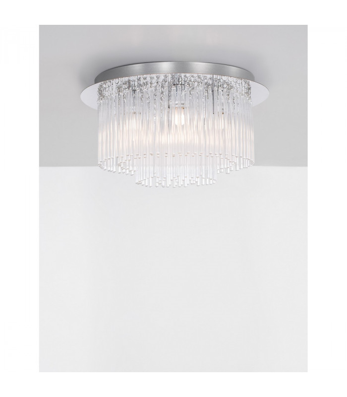 Grane 6 Light Ceiling Light Chrome Metal Glass K9 Crystal LED G9-2