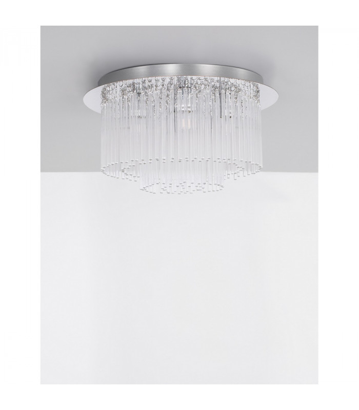 Grane 6 Light Ceiling Light Chrome Metal Glass K9 Crystal LED G9-3