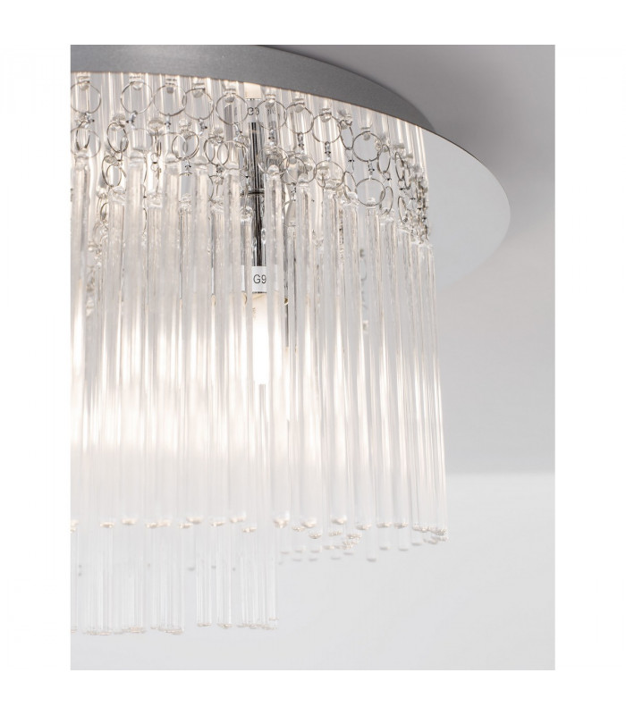 Grane 6 Light Ceiling Light Chrome Metal Glass K9 Crystal LED G9-4