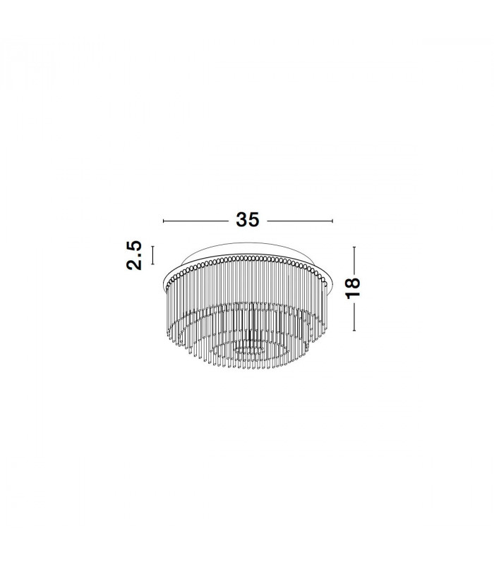 Grane 6 Light Ceiling Light Chrome Metal Glass K9 Crystal LED G9-6