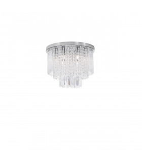 Grane 6 Light Ceiling Light Chrome Metal Glass K9 Crystal LED G9-1