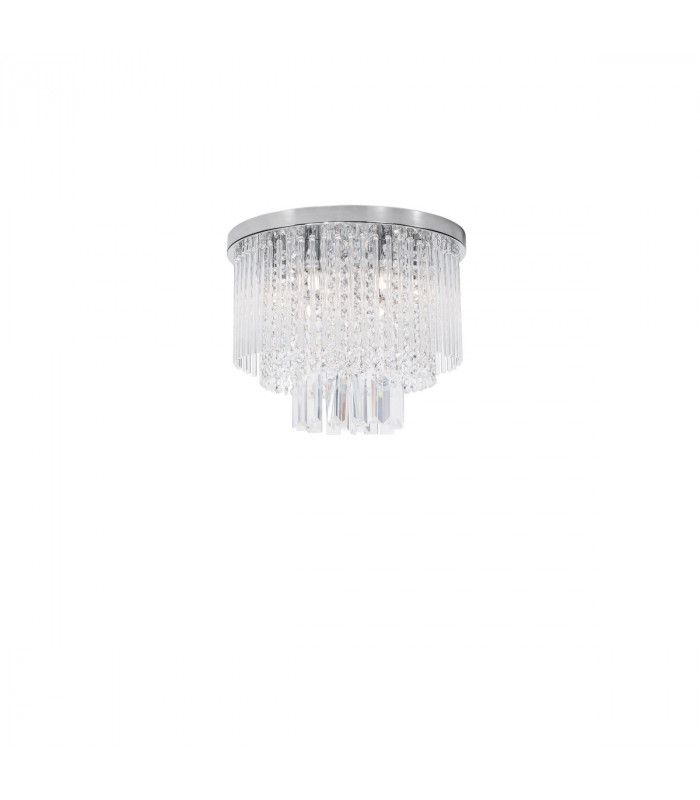Grane 6 Light Ceiling Light Chrome Metal Glass K9 Crystal LED G9-1