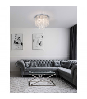 Grane 6 Light Ceiling Light Chrome Metal Glass K9 Crystal LED G9-2