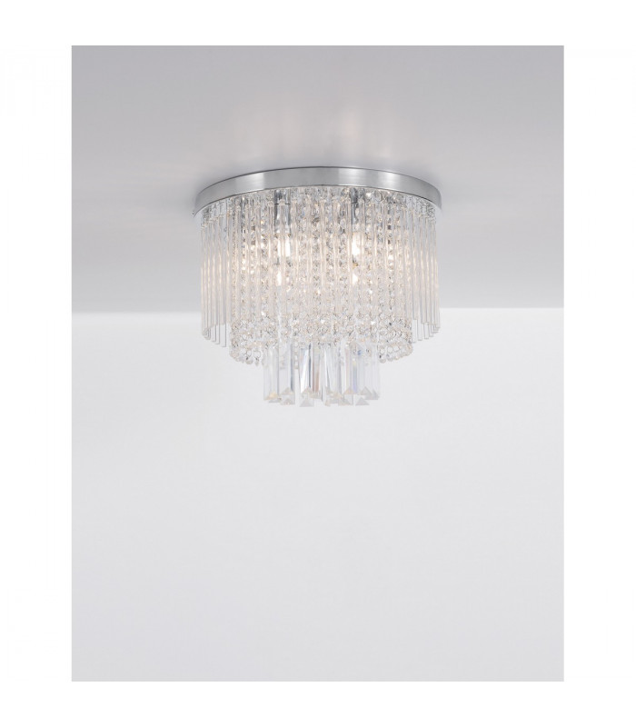 Grane 6 Light Ceiling Light Chrome Metal Glass K9 Crystal LED G9-3