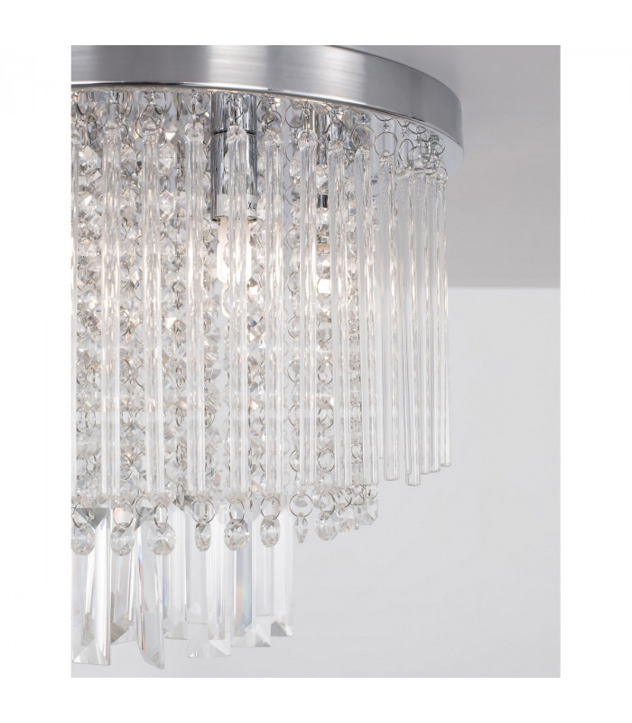 Grane 6 Light Ceiling Light Chrome Metal Glass K9 Crystal LED G9-5
