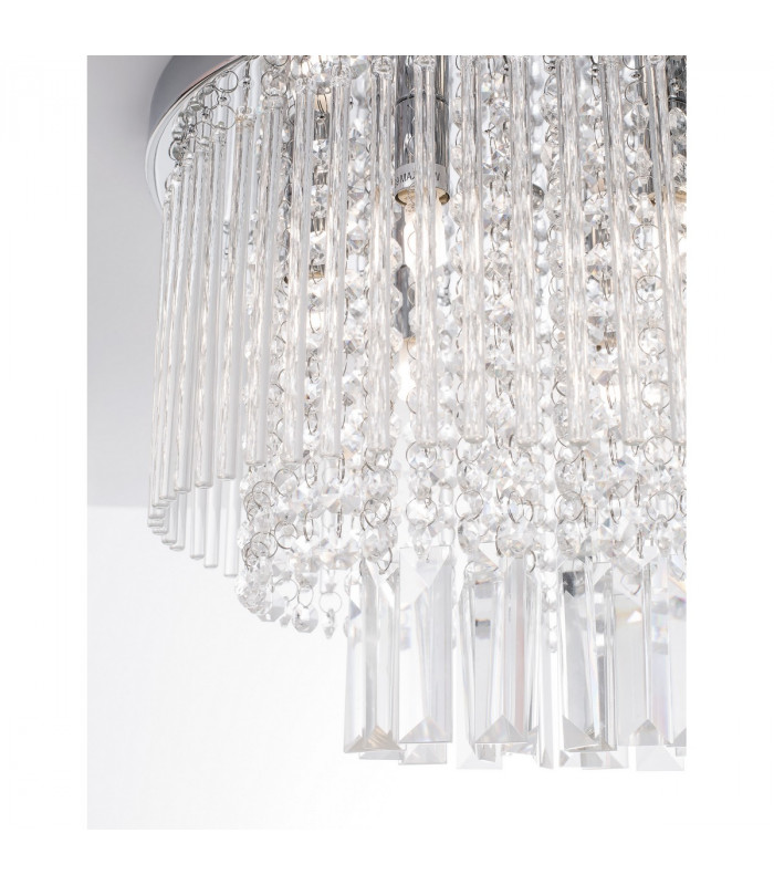 Grane 6 Light Ceiling Light Chrome Metal Glass K9 Crystal LED G9-6