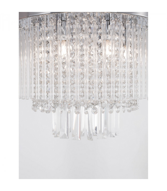 Grane 6 Light Ceiling Light Chrome Metal Glass K9 Crystal LED G9-7