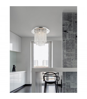 Fontana 5 Light Ceiling Light Chrome Metal K9 Crystal G9-2