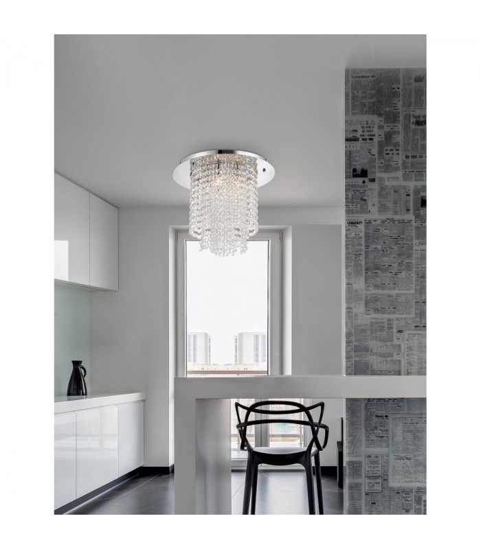 Fontana 5 Light Ceiling Light Chrome Metal K9 Crystal G9-2