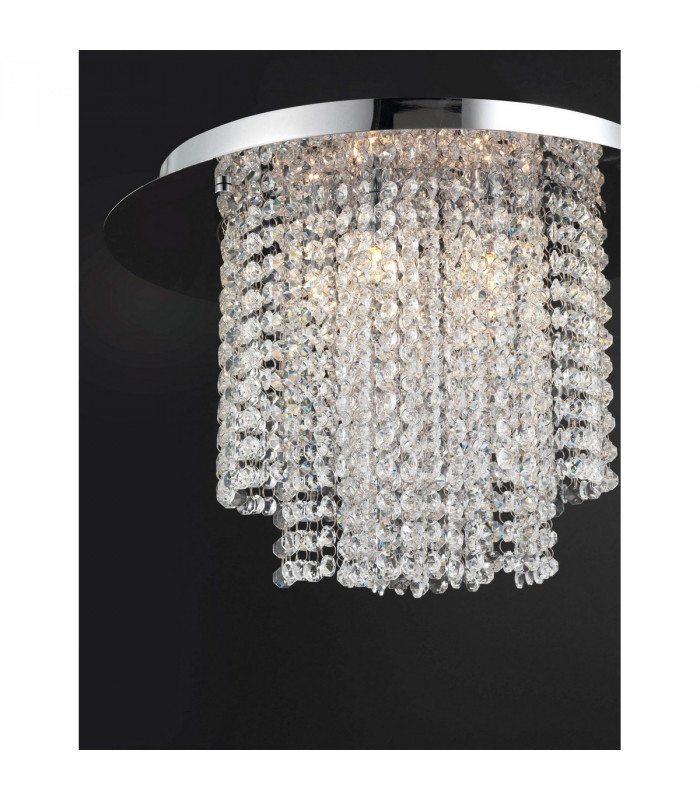 Fontana 5 Light Ceiling Light Chrome Metal K9 Crystal G9-3