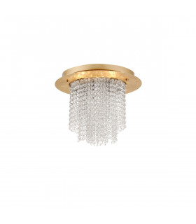 Fontana 5 Light Ceiling Light Golden Leaf Metal K9 Crystal G9-1