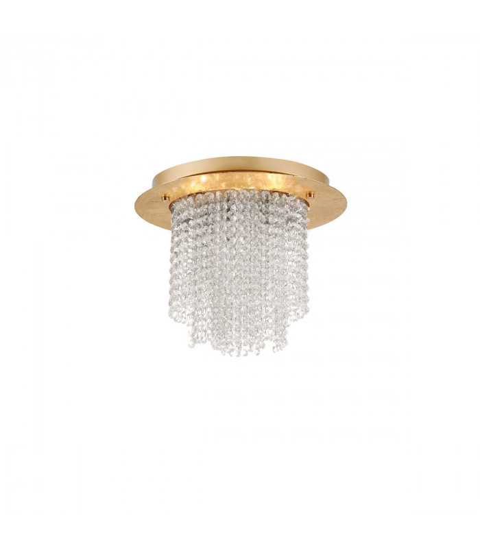 Fontana 5 Light Ceiling Light Golden Leaf Metal K9 Crystal G9-1