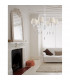 Elegant 6 Light Multi Arm Chandelier with Shades Metal Matt White Cream Lampshade Crystals LED E14-2