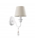 Elegant Candle Wall Lamp Metal Matt White Cream Lampshade Crystals LED E14-1