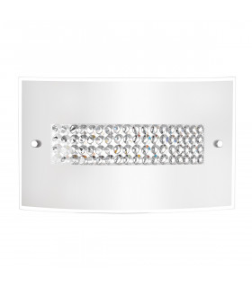 Thelta 2 Light Wall Lamp Chrome Aluminium White Glass Crystal LED E27-1