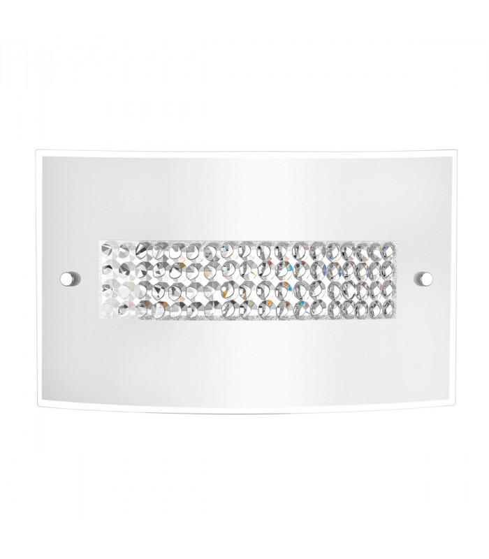 Thelta 2 Light Wall Lamp Chrome Aluminium White Glass Crystal LED E27-1