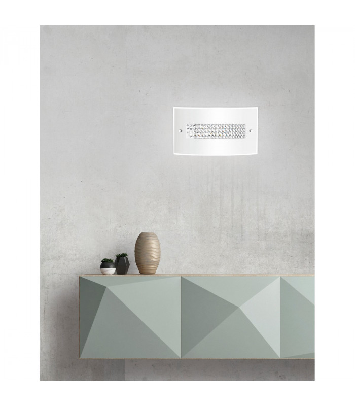 Thelta 2 Light Wall Lamp Chrome Aluminium White Glass Crystal LED E27-2