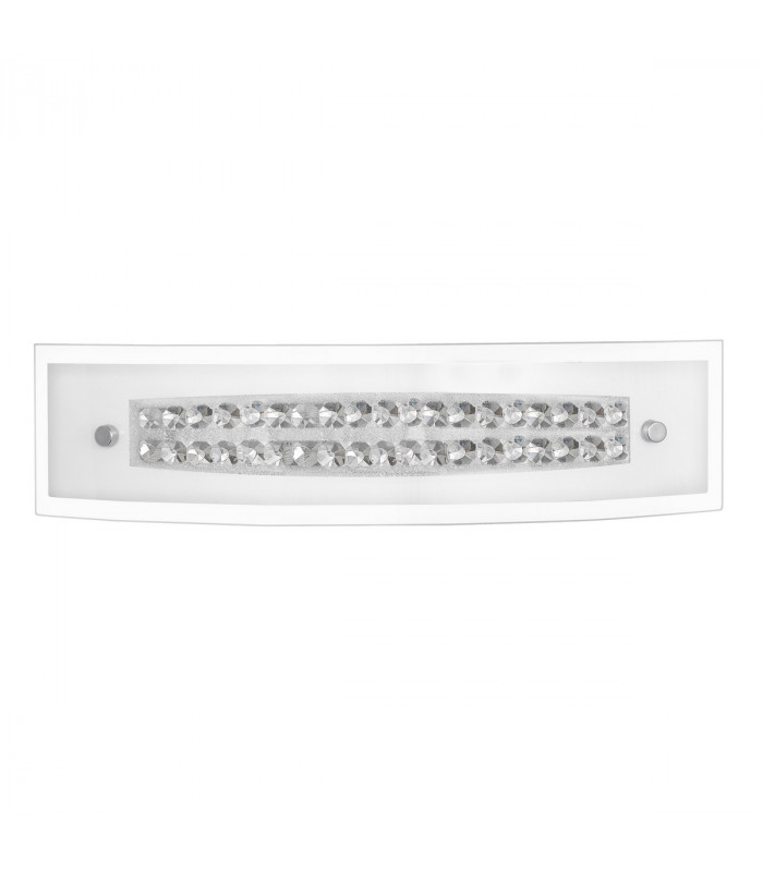 Thelta 2 Light Wall Lamp Chrome Aluminium White Glass Crystal LED E14-1