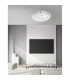Vedere 3 Light Decorative Flush Ceiling Light White Glass Crystal Chrome Metal LED E27-2