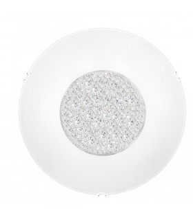 Era 3 Light Decorative Flush Ceiling Light White Glass Crystal Chrome Metal LED E27-1