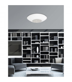 Era 3 Light Decorative Flush Ceiling Light White Glass Crystal Chrome Metal LED E27-2