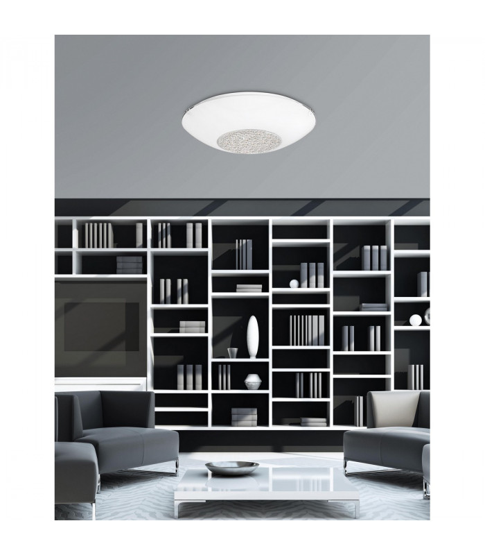 Era 3 Light Decorative Flush Ceiling Light White Glass Crystal Chrome Metal LED E27-2