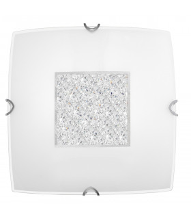 Thelta 2 Light Decorative Flush Ceiling Light Crystal White glass LED E27 2x-1