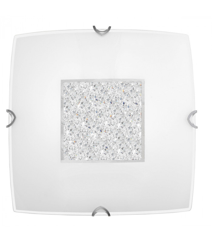 Thelta Decorative Flush Ceiling Light Crystal white glass 40x40 3xLED E27-1