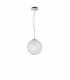 Frozen 20cm Globe Pendant Ceiling Light Clear Glass Inside Chrome Aluminium LED E27-1