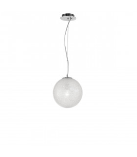 Frozen 20cm Globe Pendant Ceiling Light Clear Glass Inside Chrome Aluminium LED E27-1
