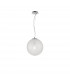 Frozen 25cm Globe Pendant Ceiling Light Clear Glass Inside Chrome Aluminium LED E27-1