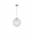 Frozen 30cm Globe Pendant Ceiling Light Clear Glass Inside Chrome Aluminium LED E27-1