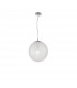 Frozen 40cm Globe Pendant Ceiling Light Clear Glass Inside Chrome Aluminium LED E27-1
