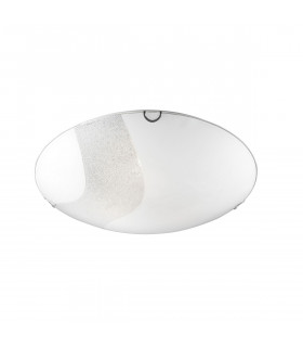 Quale 2 Light Decorative Flush Ceiling Light White Glass Crystal LED E27att-1