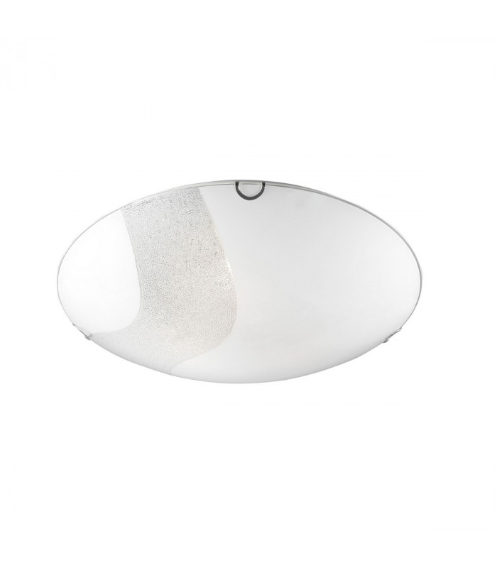 Quale 2 Light Decorative Flush Ceiling Light White Glass Crystal LED E27att-1