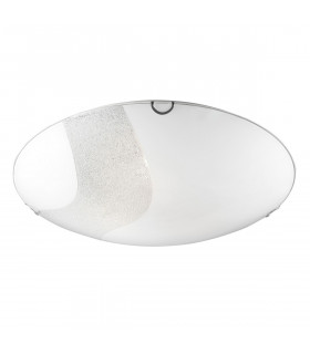 Quale 3 Light Decorative Flush Ceiling Light White Glass Crystal LED E27att-1