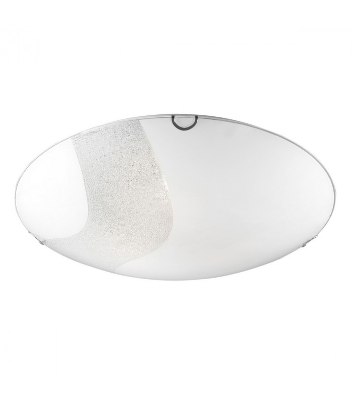 Quale 3 Light Decorative Flush Ceiling Light White Glass Crystal LED E27att-1