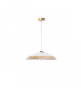 Grane Dome Pendant Ceiling Light White Gold Crackle Glass LED E27-1