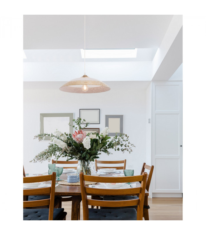 Grane Dome Pendant Ceiling Light White Gold Crackle Glass LED E27-2