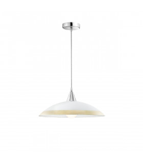 Verona Dome Pendant Ceiling Light Chrome Metal White Glass Gold Iridescent LED E27att-1