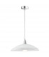Verona Dome Pendant Ceiling Light Chrome Metal White Glass Silver Iridescent LED E27att-1