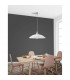 Verona Dome Pendant Ceiling Light Chrome Metal White Glass Silver Iridescent LED E27att-2