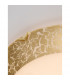 Grane 2 Light Flush Ceiling Light White Gold Crackle Glass Gold Metal LED E27-2