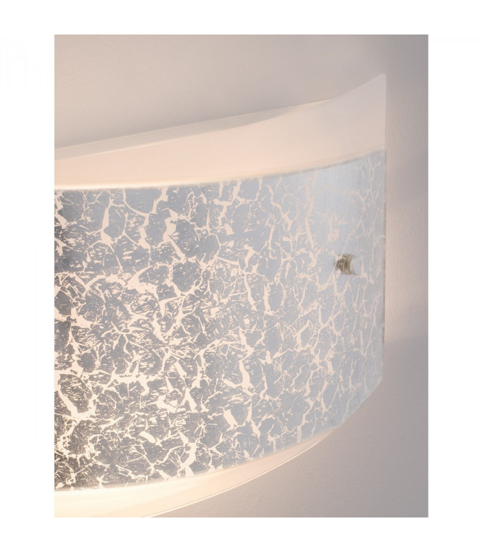 Grane 2 Light Flush Wall Lamp White Gold Crackle GlassLED E27 IP20-2