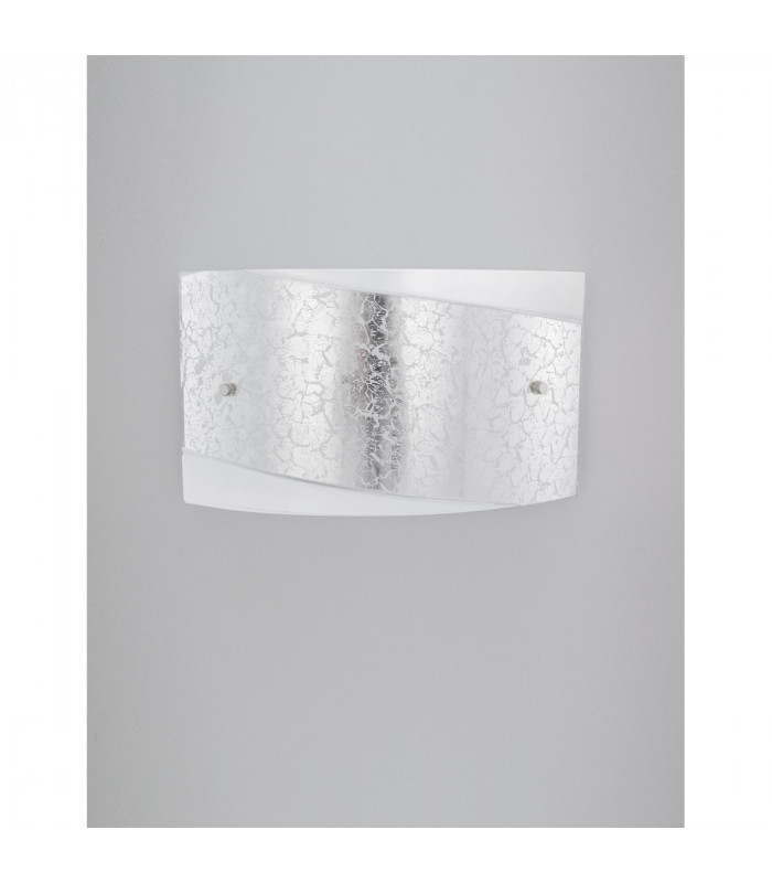 Grane 2 Light Flush Wall Lamp White Gold Crackle GlassLED E27 IP20-3