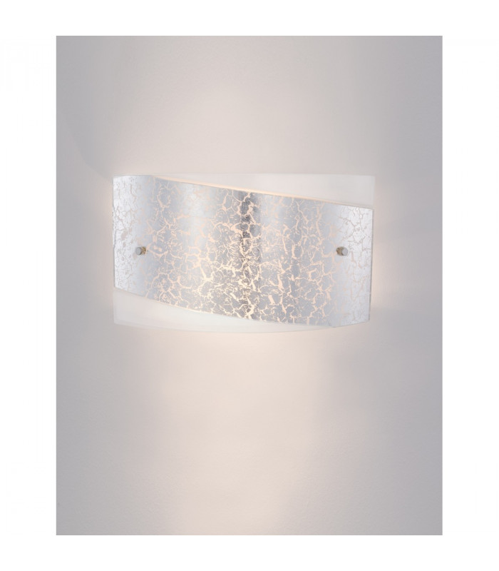 Grane 2 Light Flush Wall Lamp White Gold Crackle GlassLED E27 IP20-4