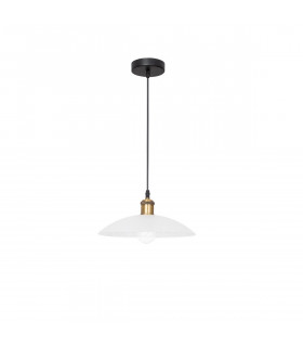 Grane 30cm Dome Pendant Ceiling Light Diamond White Glass Gold Metal LED E27-1