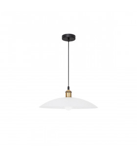 Grane 40cm Dome Pendant Ceiling Light Diamond White Glass Gold Metal LED E27-1