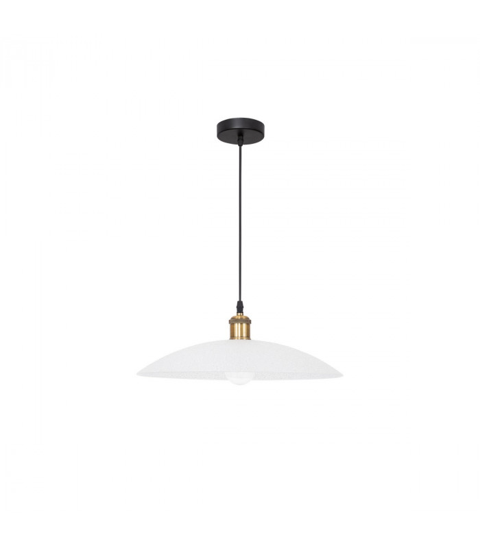 Grane 40cm Dome Pendant Ceiling Light Diamond White Glass Gold Metal LED E27-1